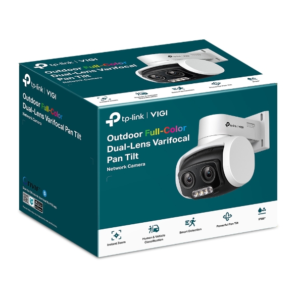 VIGI 4MP Outdoor Full-Color Dual-Lens Varifocal Pan Tilt Network Camera